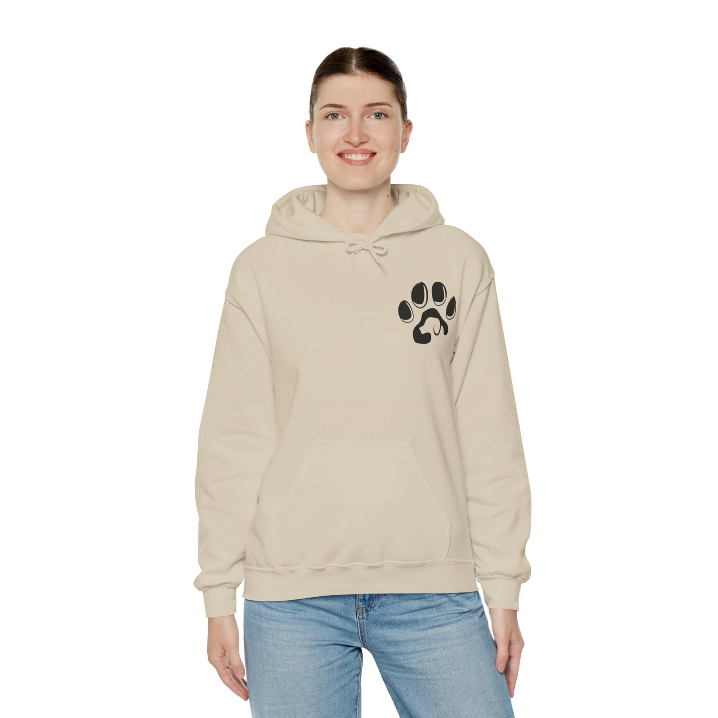 A cozy hoodie designed for dog lovers, featuring a kangaroo pouch pocket.