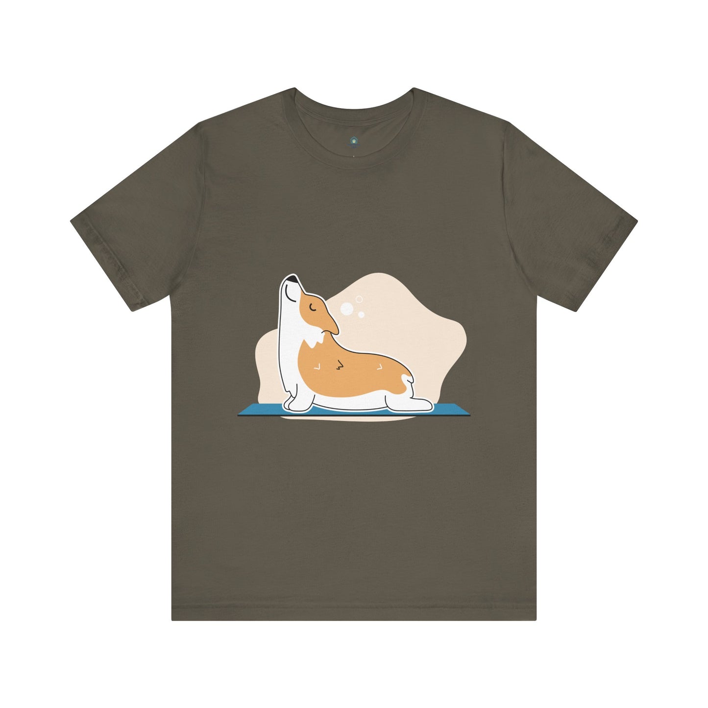 Corgi Yoga Tee, Relaxed Fit Dog Lover Shirt, Gift for Pet Parents, Cute Animal Graphic T-Shirt, Fun Casual Wear, Unique Present