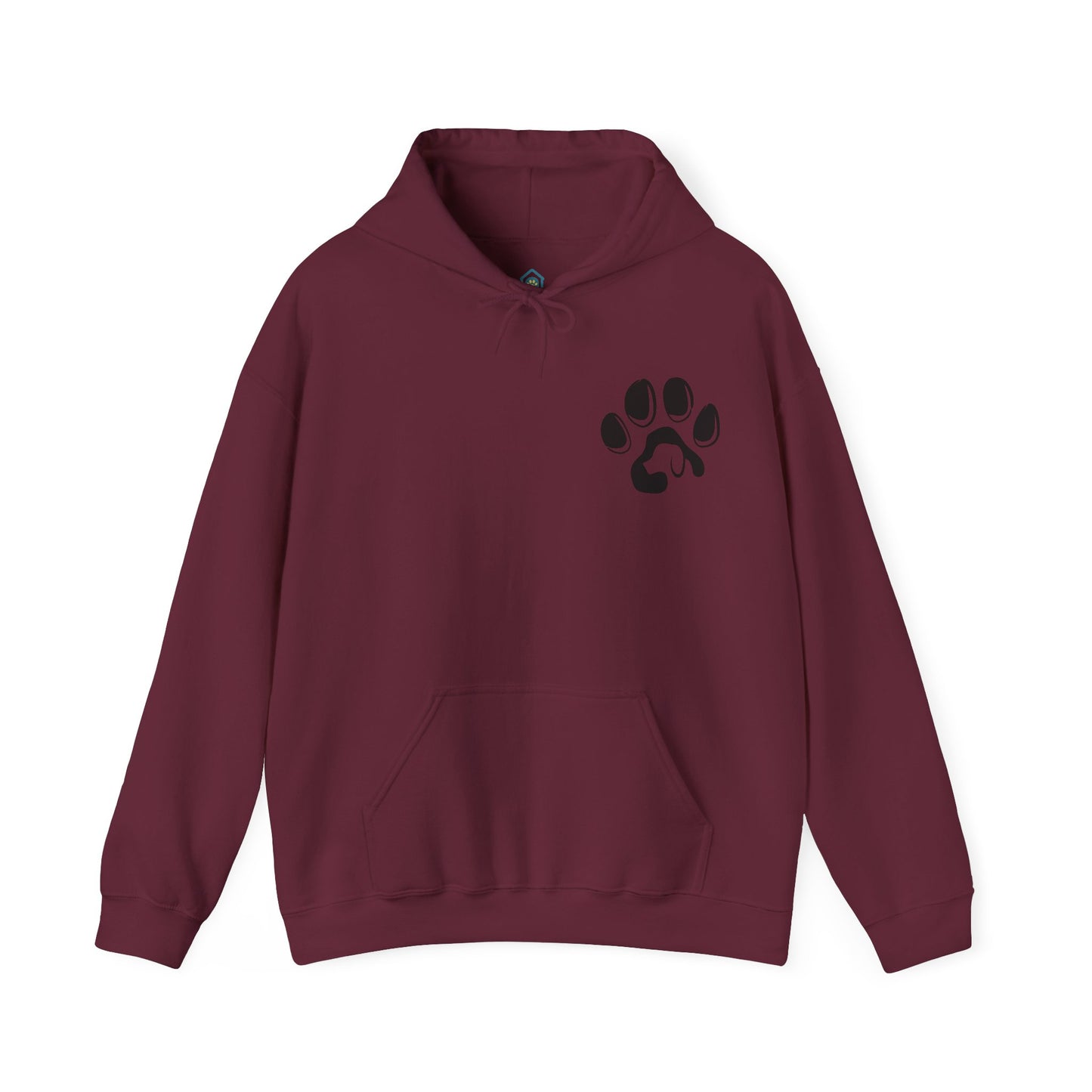 A cozy hoodie designed for dog lovers, featuring a kangaroo pouch pocket.