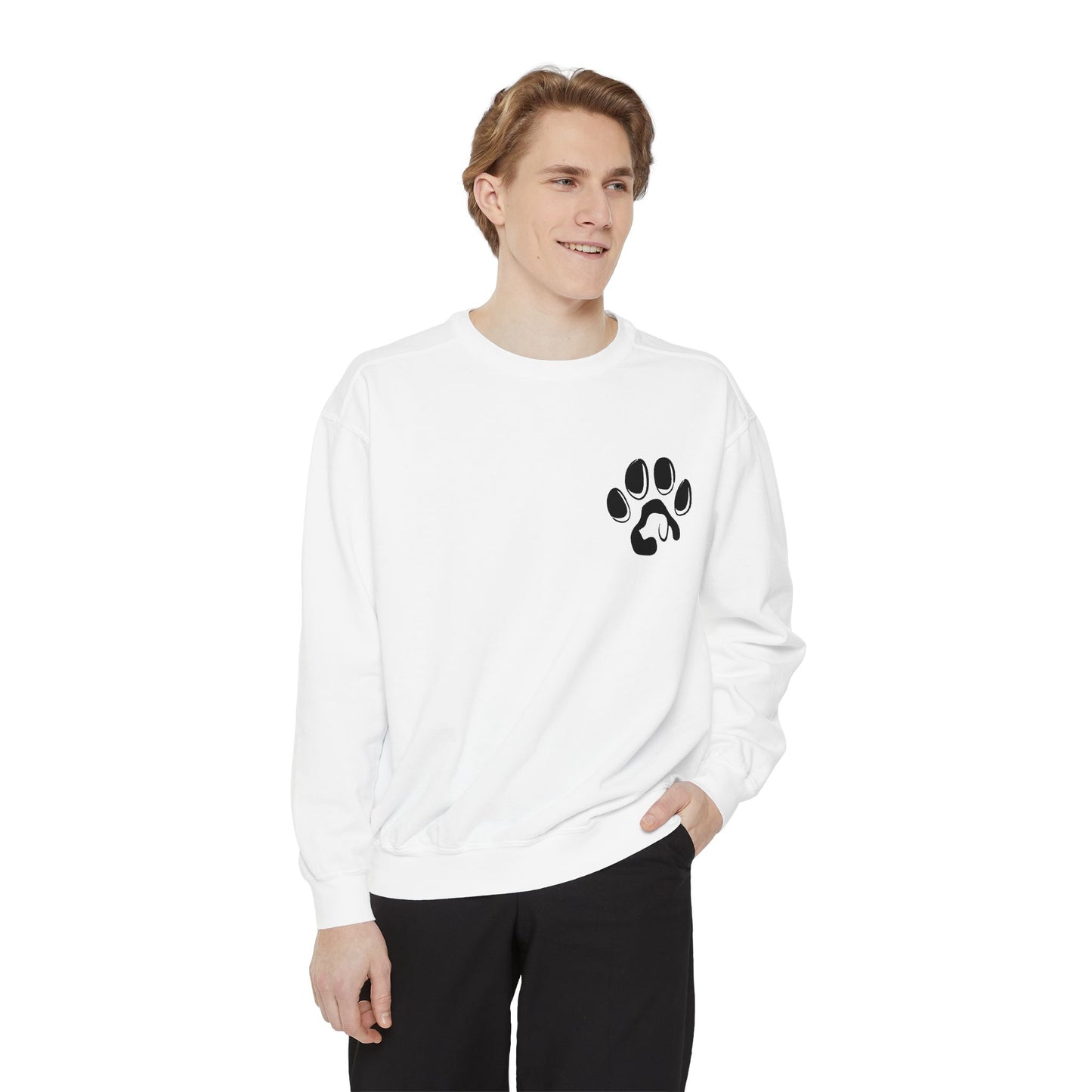 Paw Print Cozy Sweatshirt - Ideal for Pet Lovers, Casual Wear, Gifts, Animal Lovers, Fall Fashion