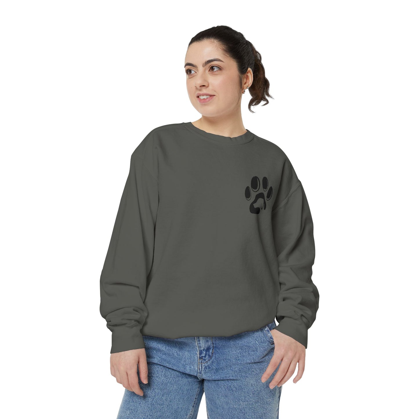 Paw Print Cozy Sweatshirt - Ideal for Pet Lovers, Casual Wear, Gifts, Animal Lovers, Fall Fashion