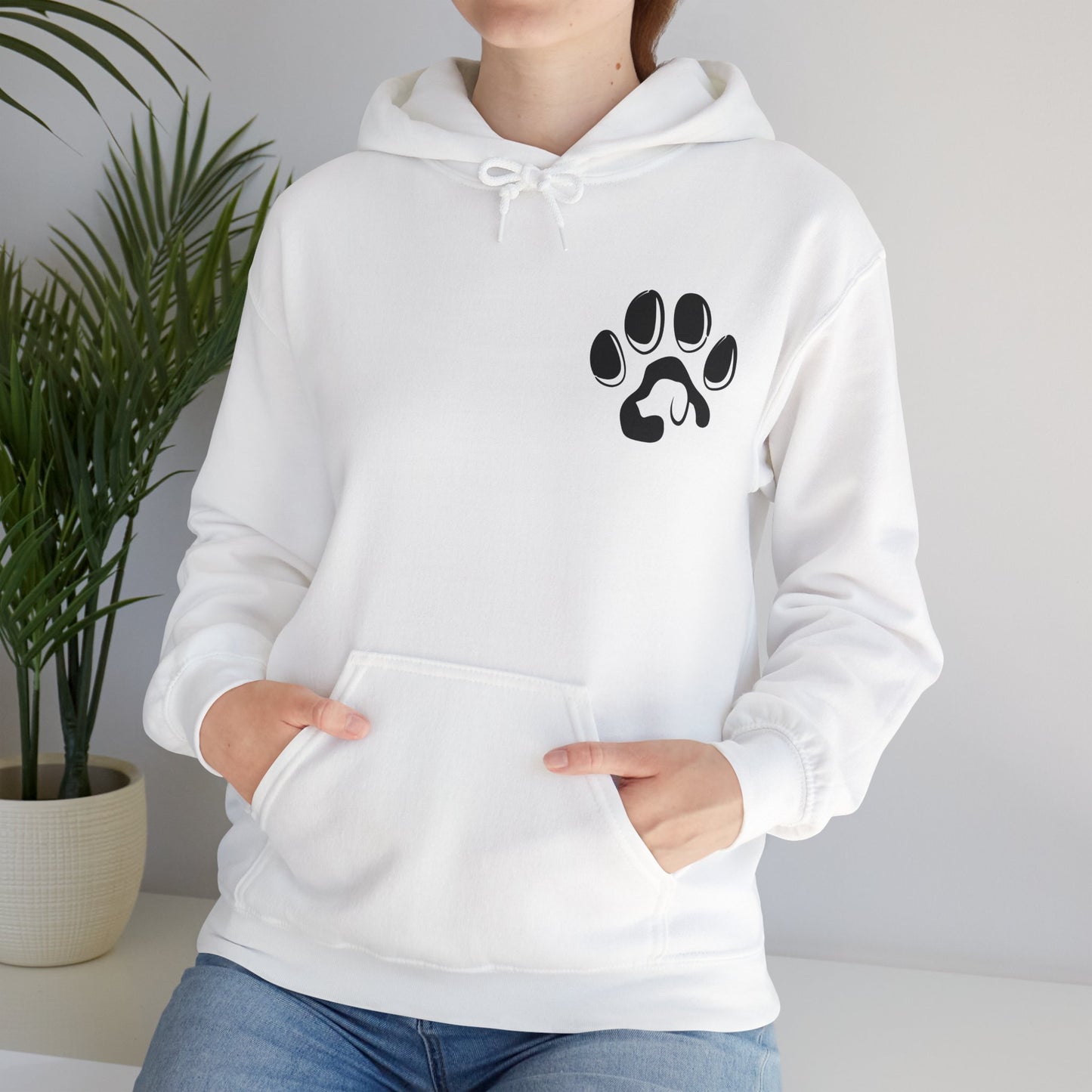 A cozy hoodie designed for dog lovers, featuring a kangaroo pouch pocket.