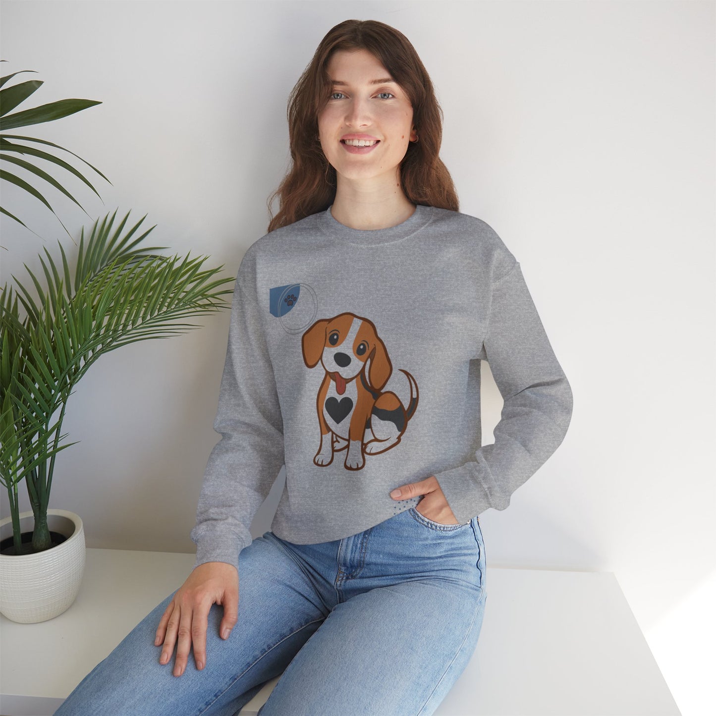 Adorable Dog-Themed Crewneck Sweatshirt, Pet Lover Gift, Cozy Sweatshirt for Dog Owners, Cute Pet Apparel, Perfect for Birthdays