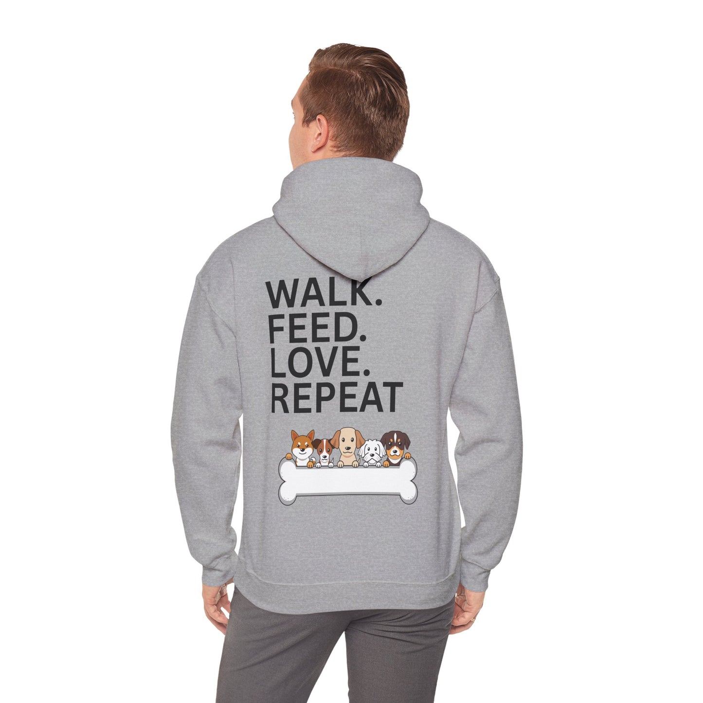 A cozy hoodie designed for dog lovers, featuring a kangaroo pouch pocket.