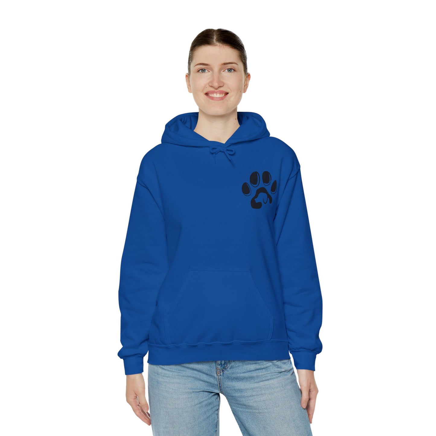 A cozy hoodie designed for dog lovers, featuring a kangaroo pouch pocket.