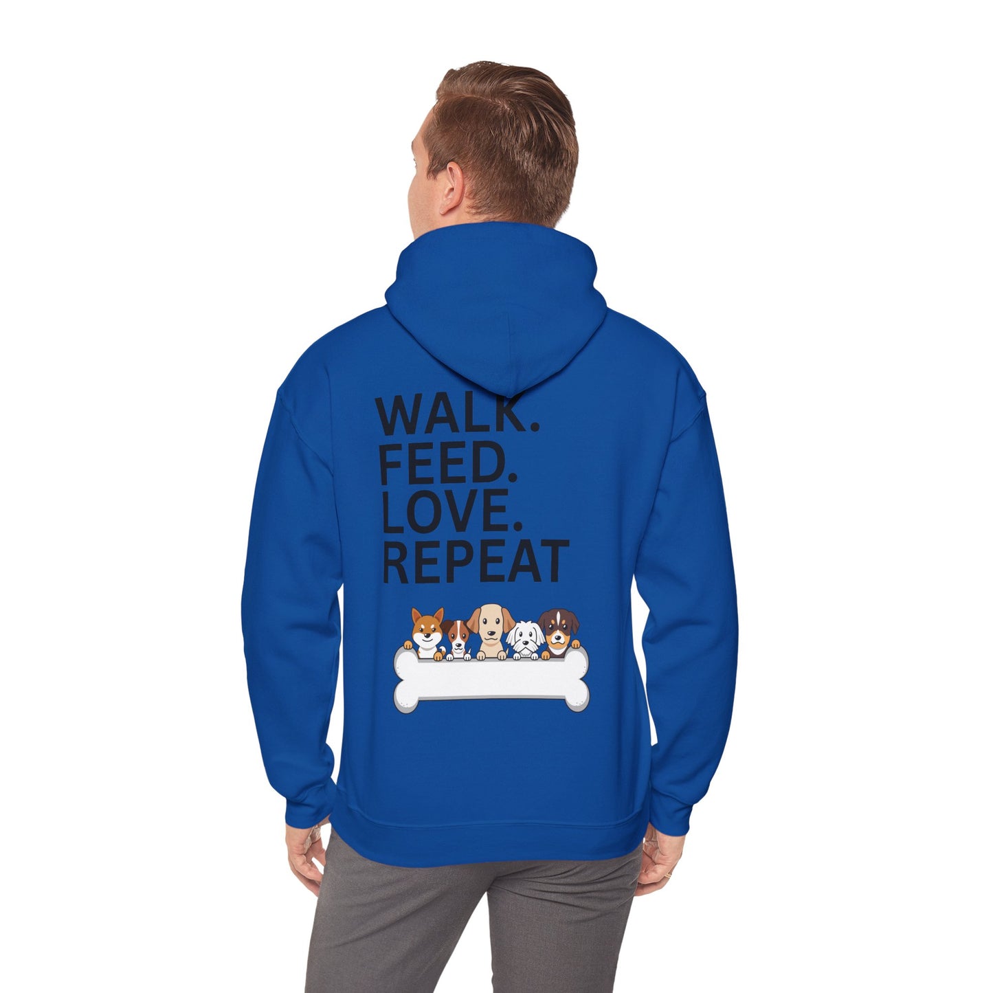 A cozy hoodie designed for dog lovers, featuring a kangaroo pouch pocket.