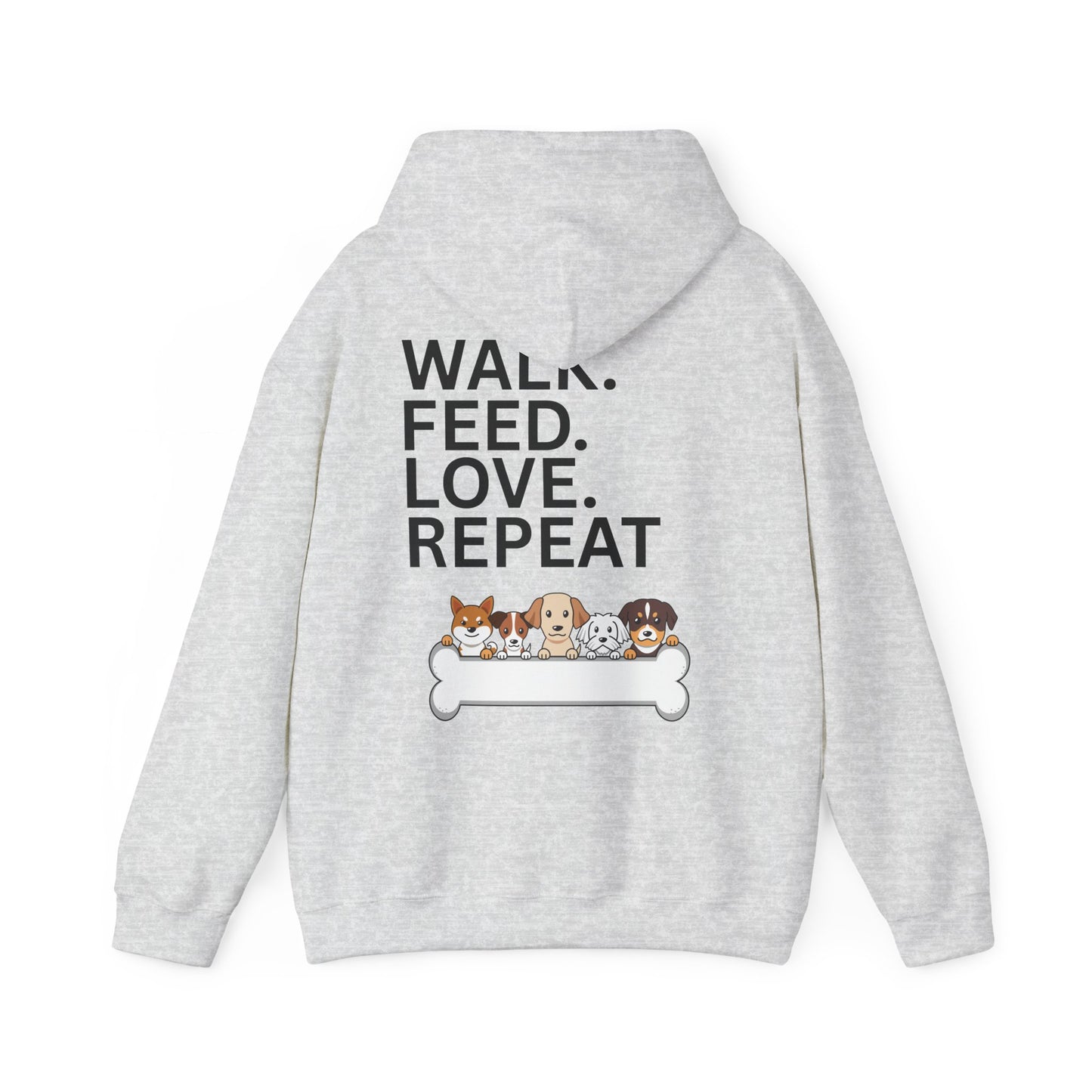 A cozy hoodie designed for dog lovers, featuring a kangaroo pouch pocket.