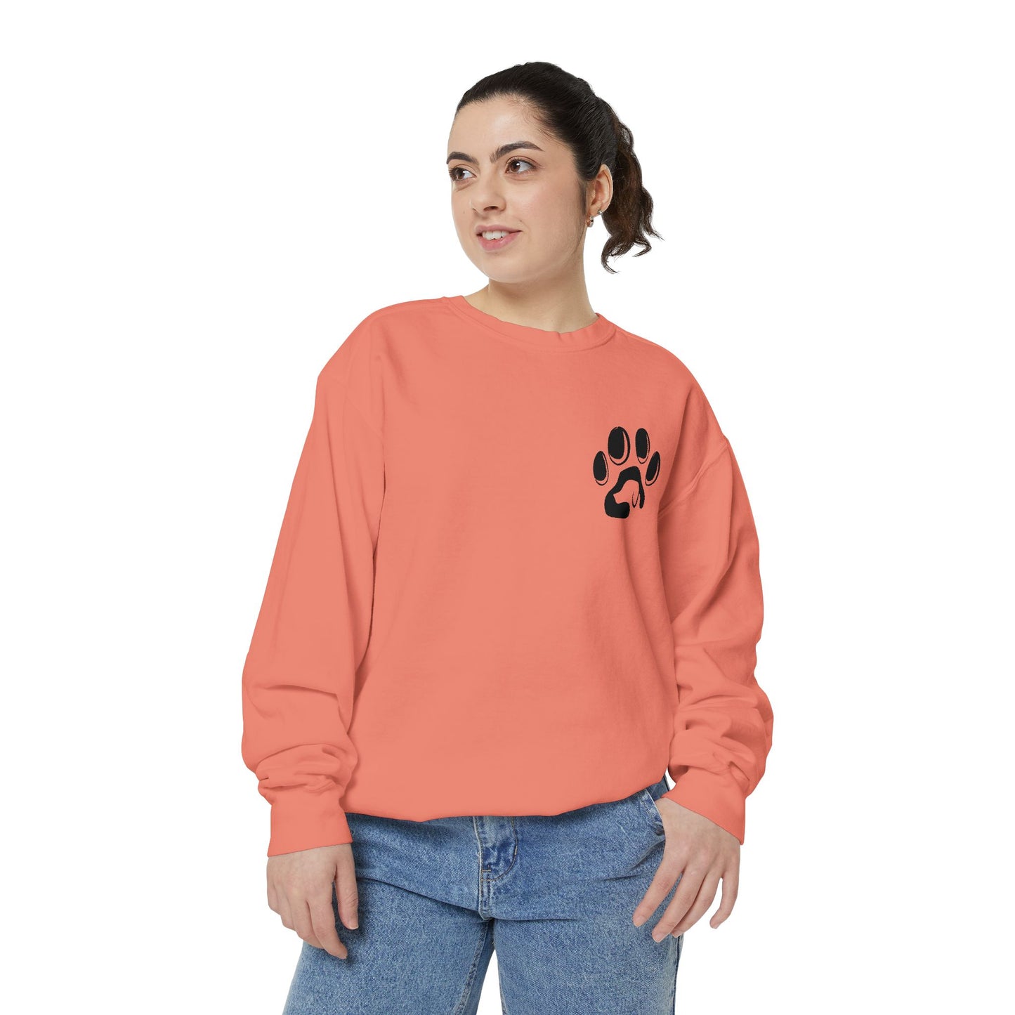 Paw Print Cozy Sweatshirt - Ideal for Pet Lovers, Casual Wear, Gifts, Animal Lovers, Fall Fashion