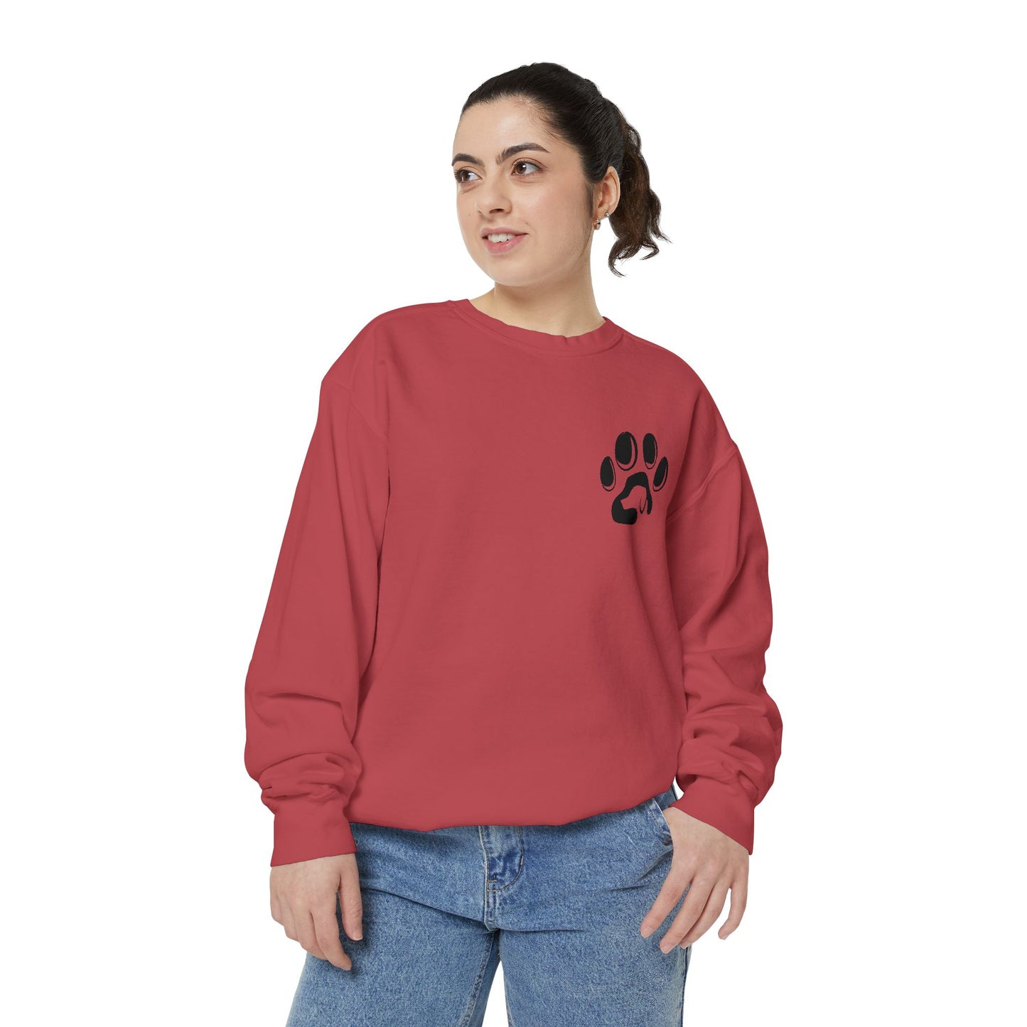 Paw Print Cozy Sweatshirt - Ideal for Pet Lovers, Casual Wear, Gifts, Animal Lovers, Fall Fashion