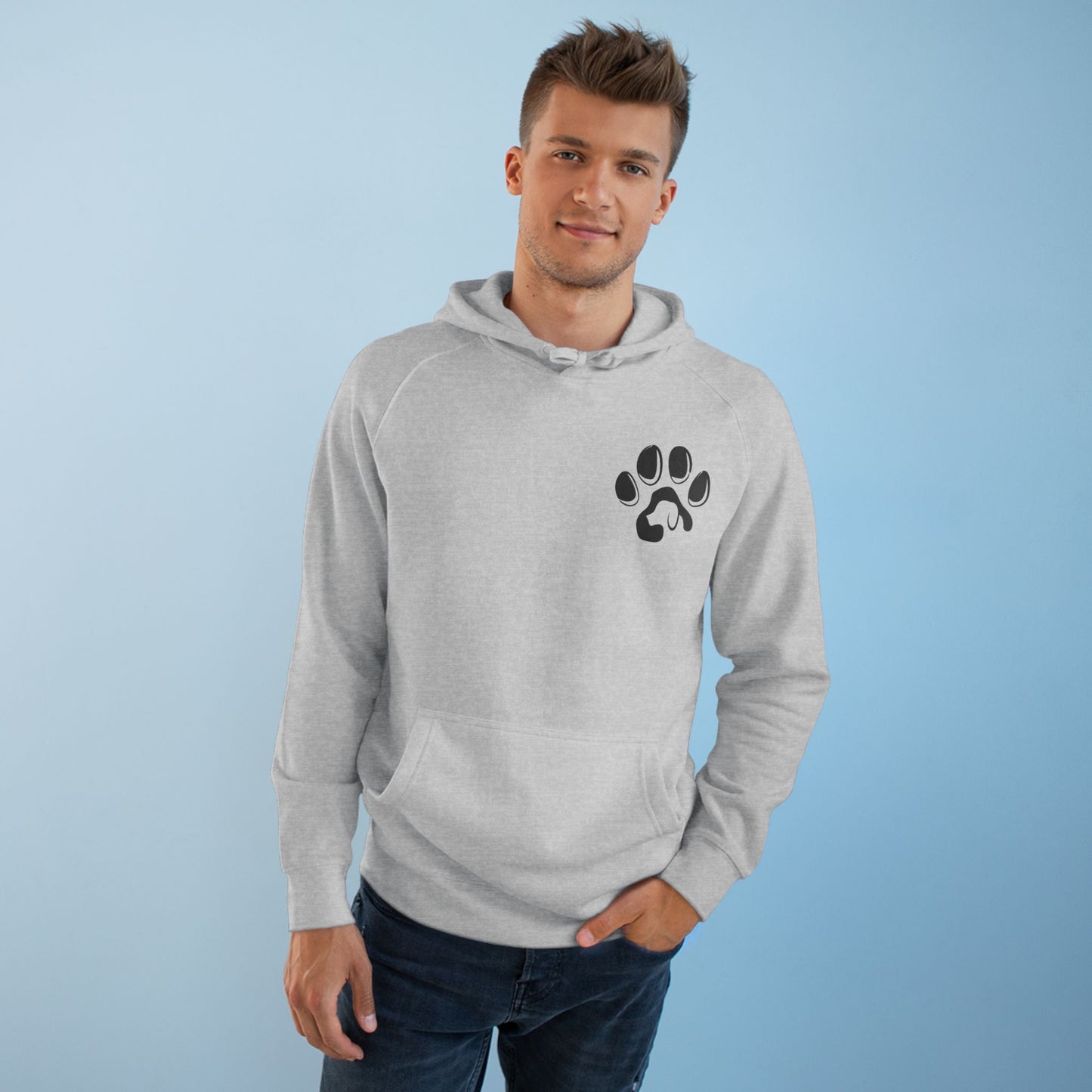 Cute Dog Lover Unisex Hoodie, Animal Paw Print Sweatshirt, Pet Gift, Animal Rights Apparel, Gift for Dog Mom, Vintage Dog Art