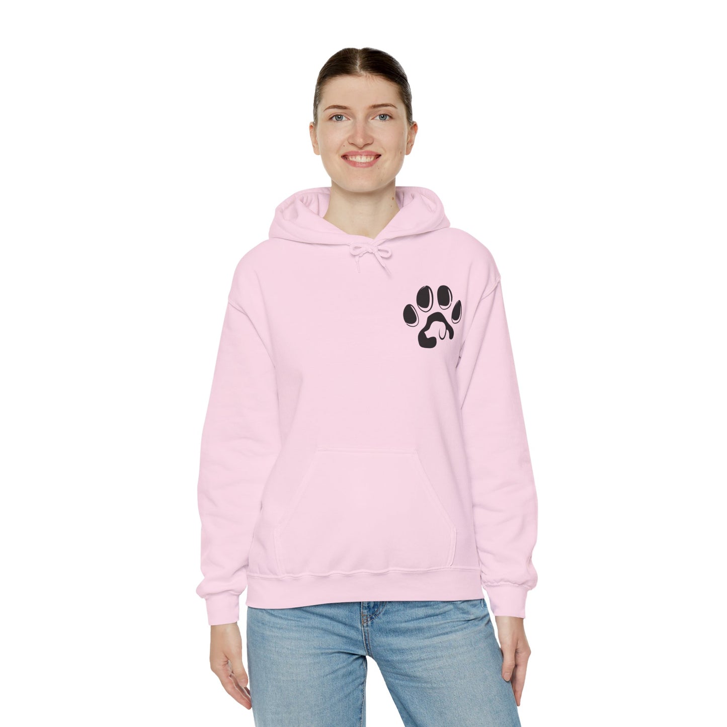 A cozy hoodie designed for dog lovers, featuring a kangaroo pouch pocket.