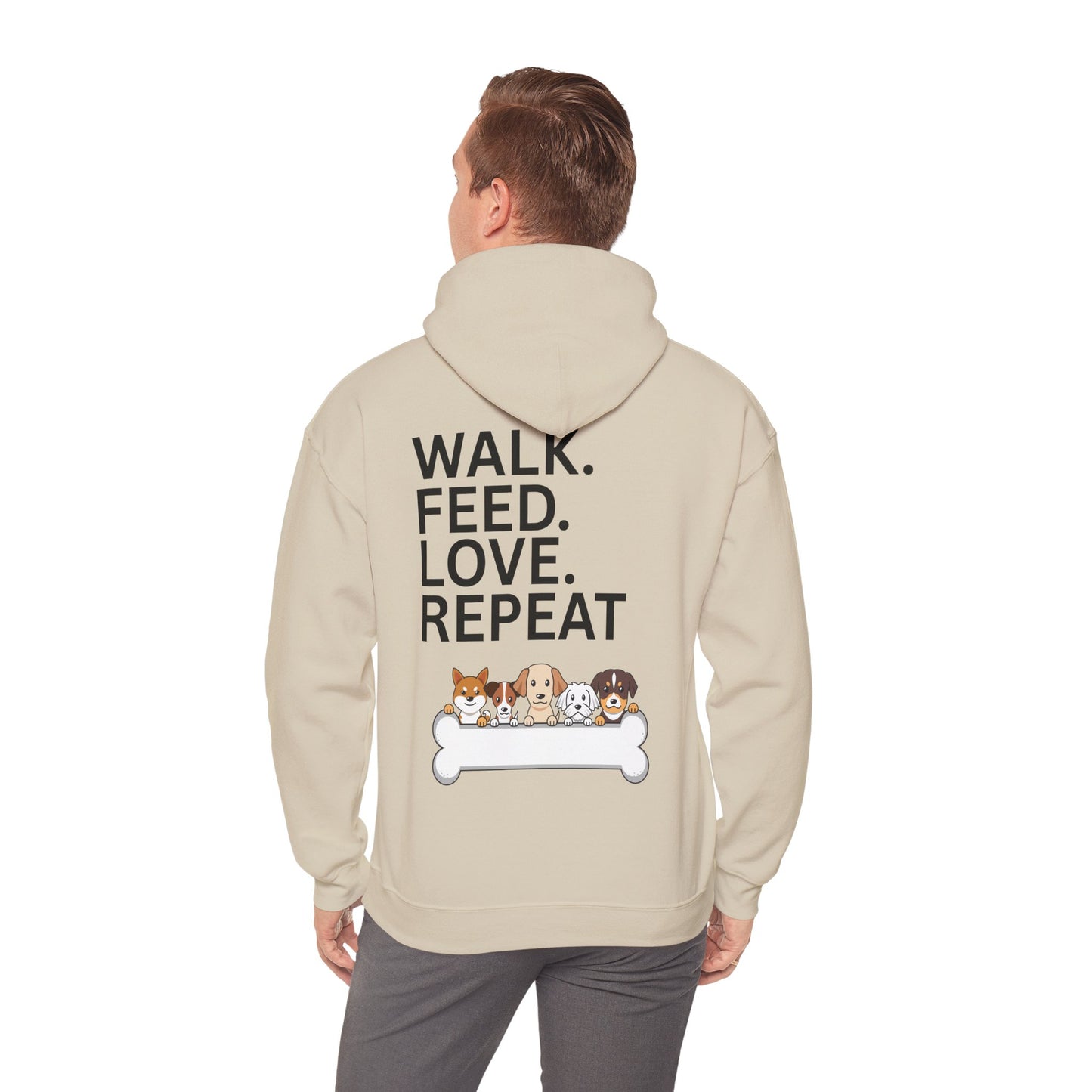 A cozy hoodie designed for dog lovers, featuring a kangaroo pouch pocket.