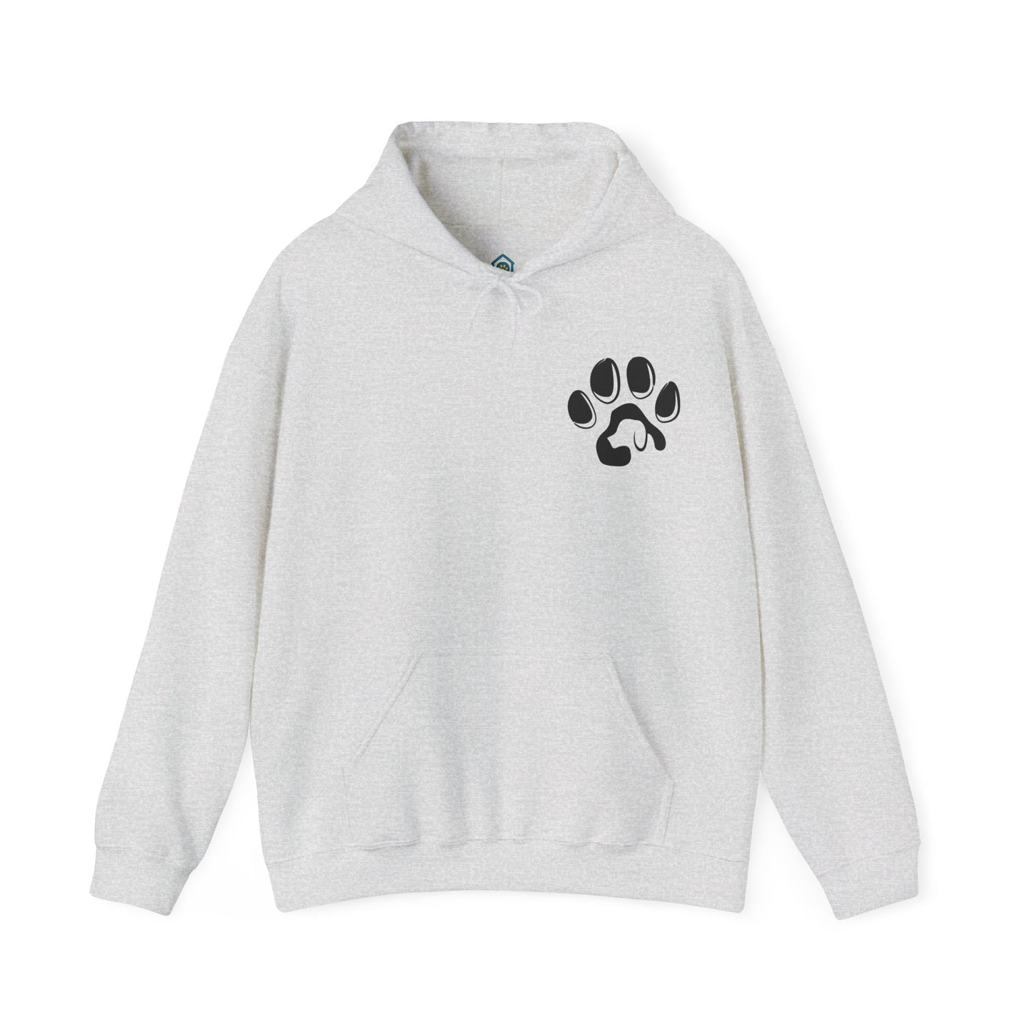 A cozy hoodie designed for dog lovers, featuring a kangaroo pouch pocket.