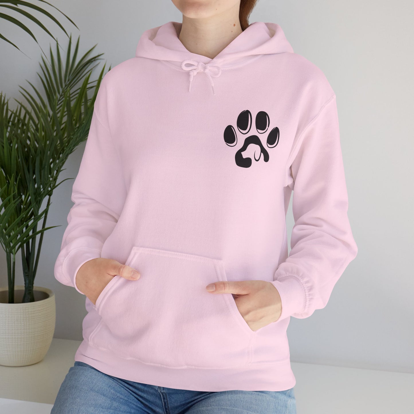 A cozy hoodie designed for dog lovers, featuring a kangaroo pouch pocket.