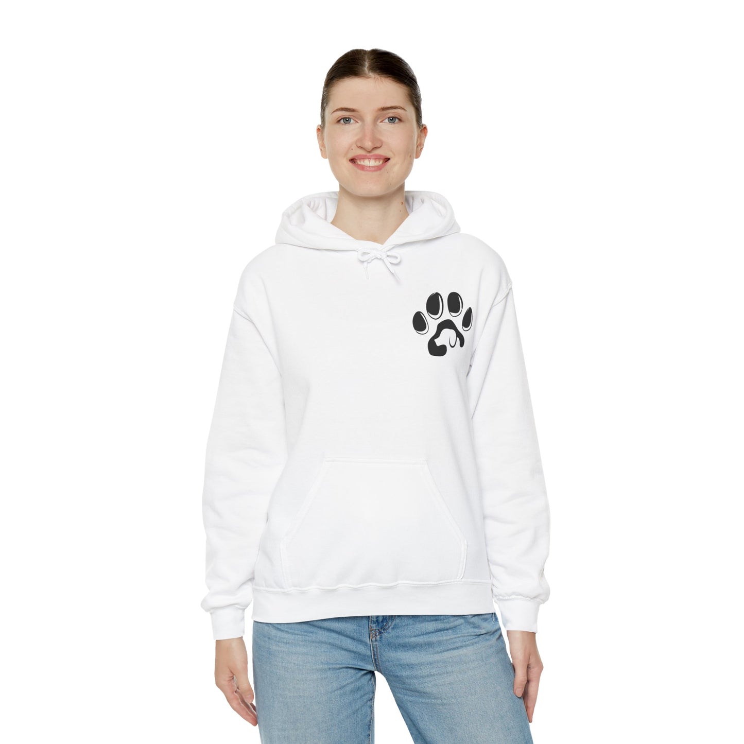 A cozy hoodie designed for dog lovers, featuring a kangaroo pouch pocket.