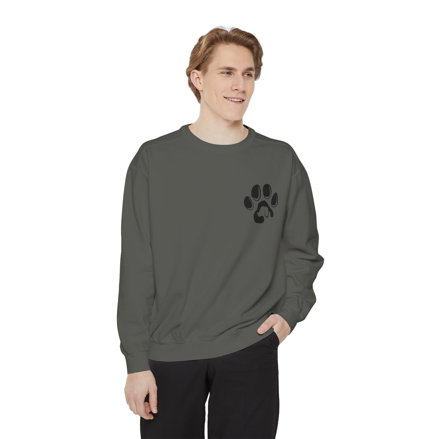 Paw Print Cozy Sweatshirt - Ideal for Pet Lovers, Casual Wear, Gifts, Animal Lovers, Fall Fashion