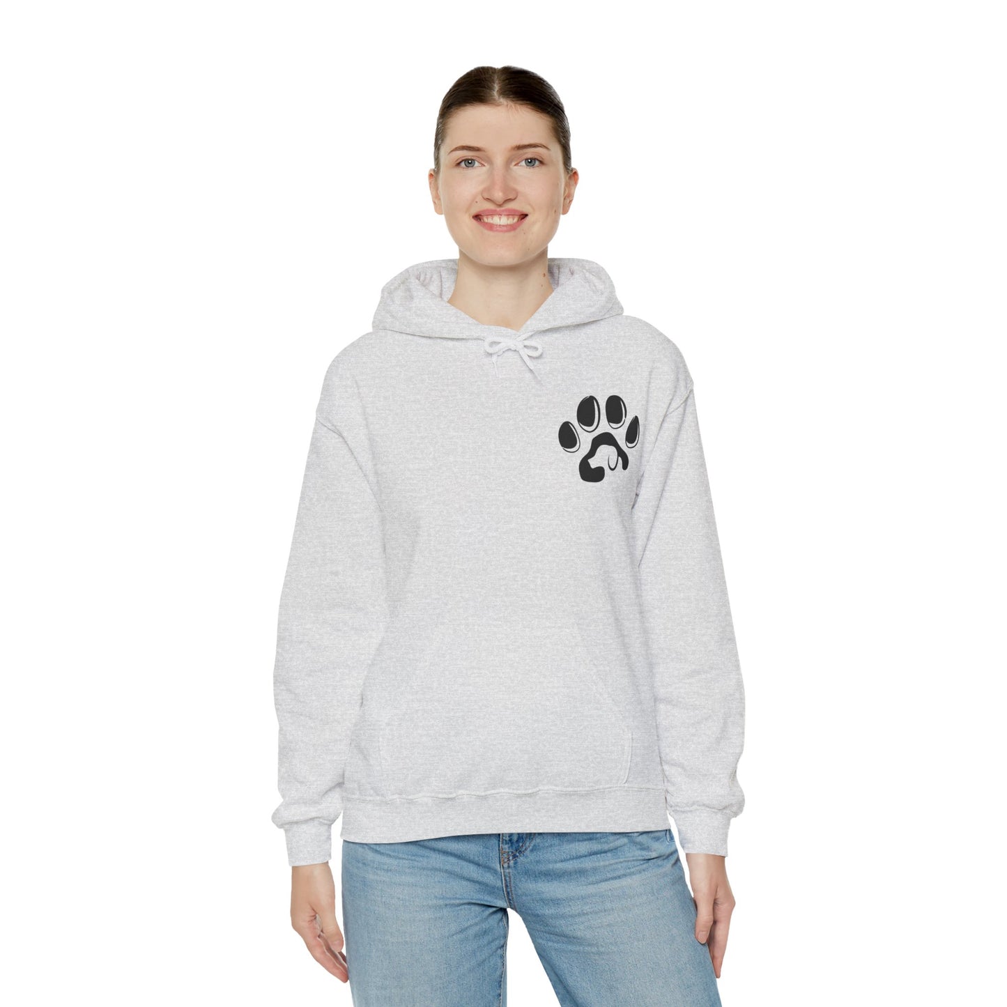 A cozy hoodie designed for dog lovers, featuring a kangaroo pouch pocket.