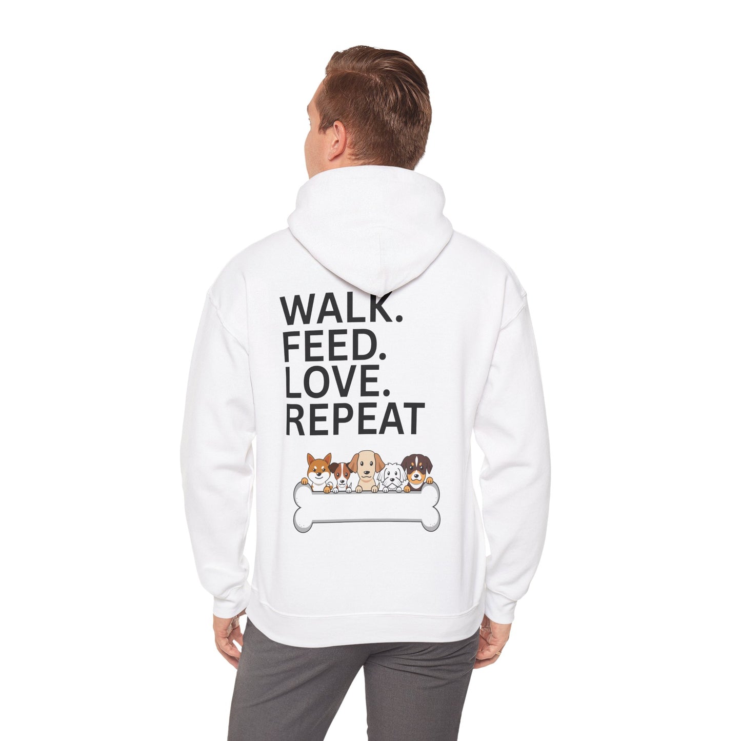 A cozy hoodie designed for dog lovers, featuring a kangaroo pouch pocket.