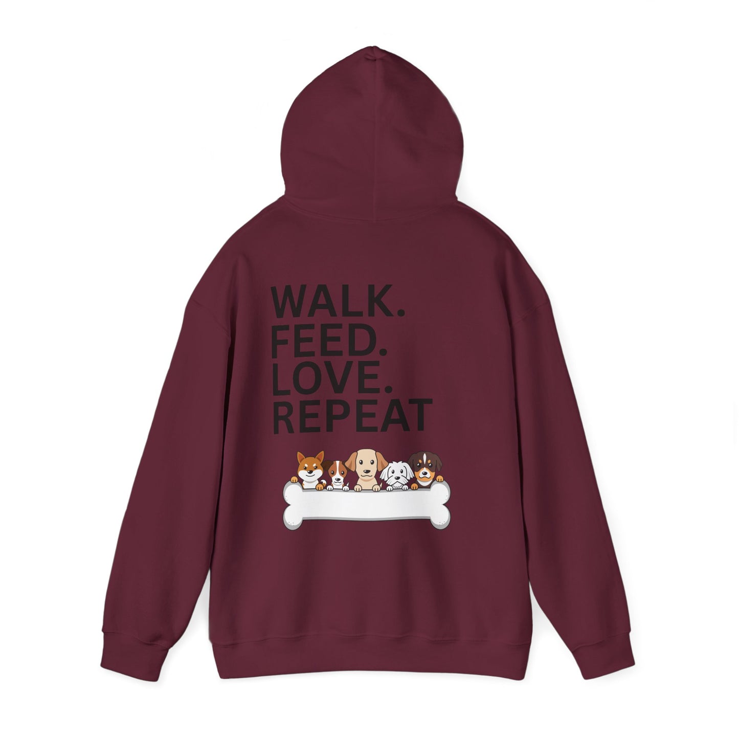 A cozy hoodie designed for dog lovers, featuring a kangaroo pouch pocket.