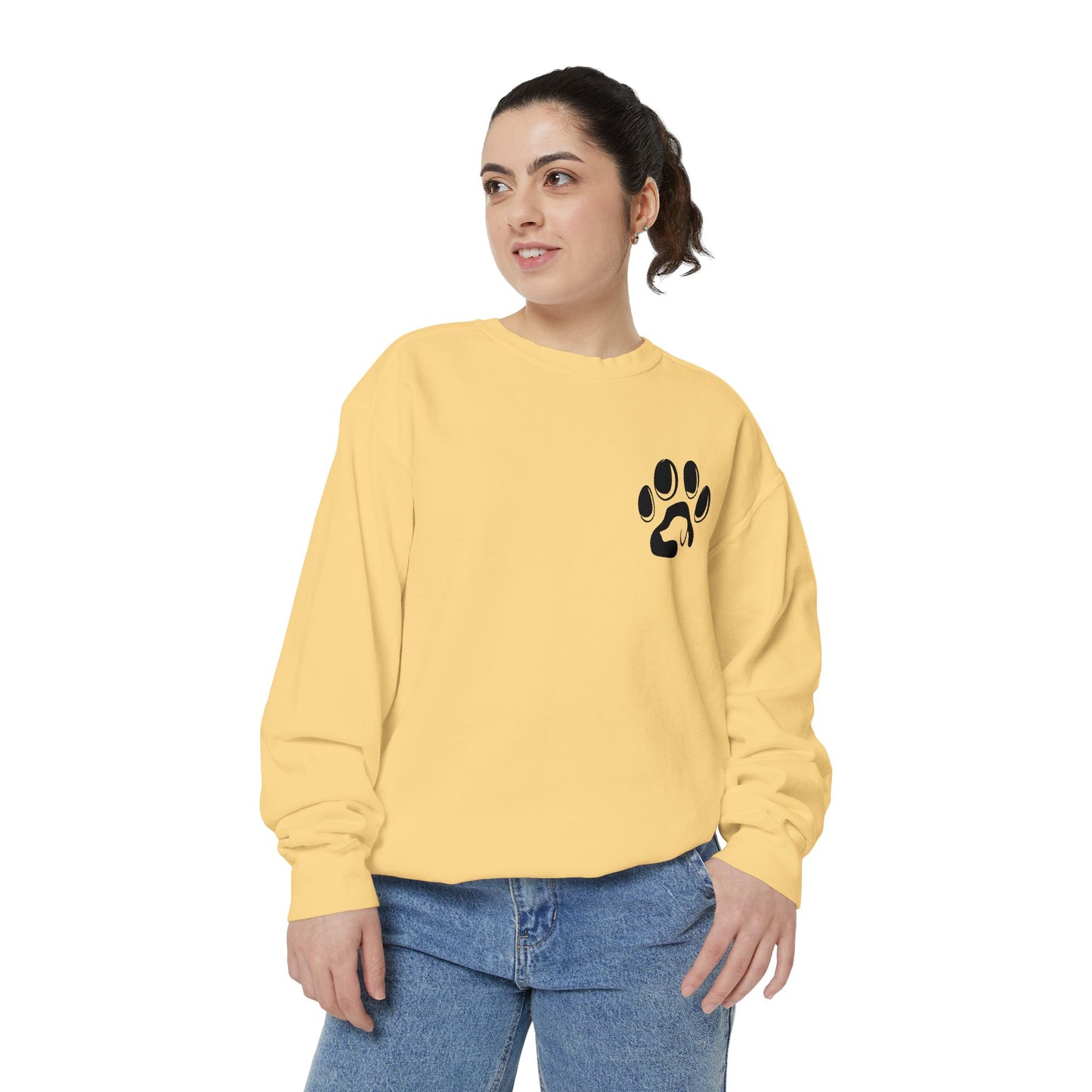 Paw Print Cozy Sweatshirt - Ideal for Pet Lovers, Casual Wear, Gifts, Animal Lovers, Fall Fashion