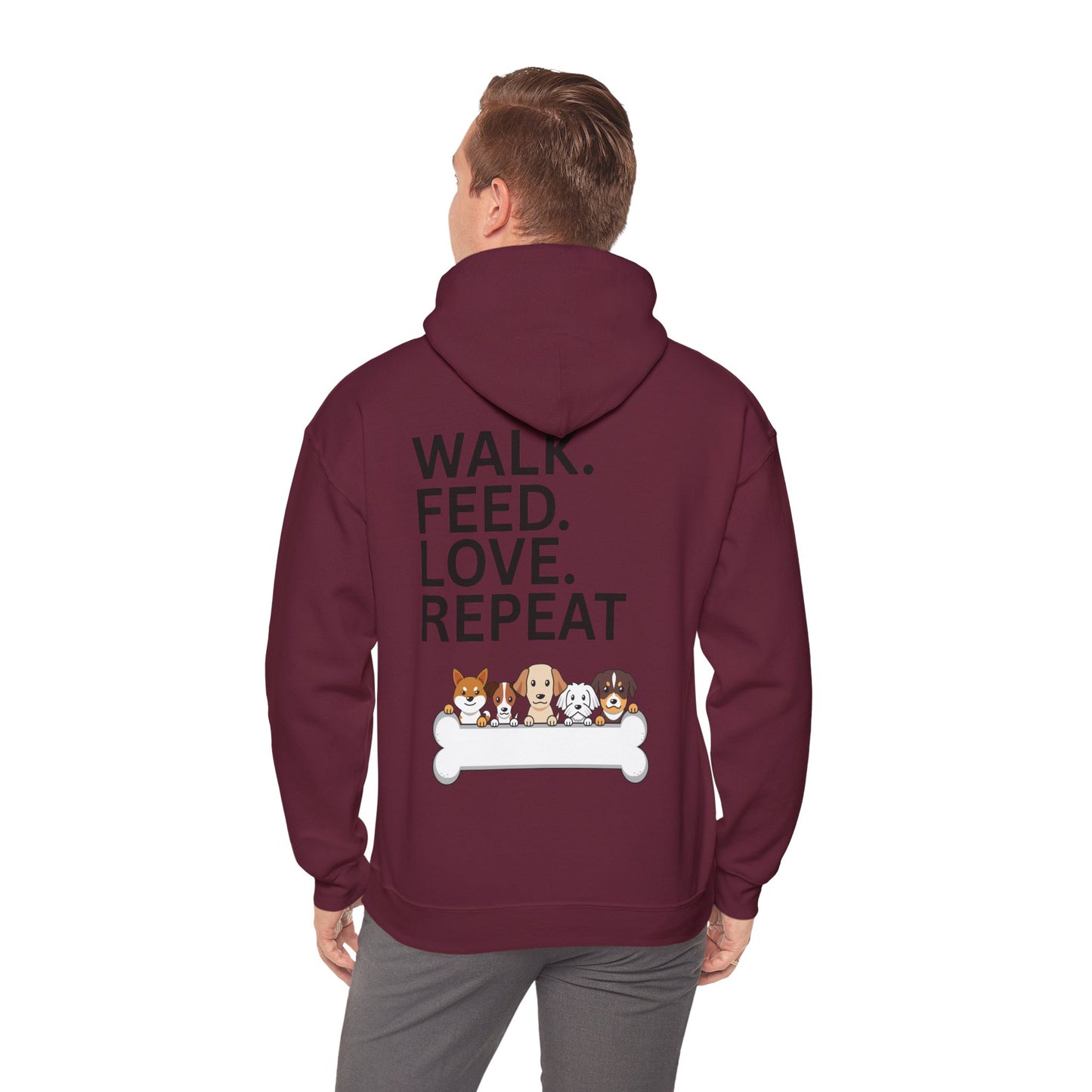 A cozy hoodie designed for dog lovers, featuring a kangaroo pouch pocket.