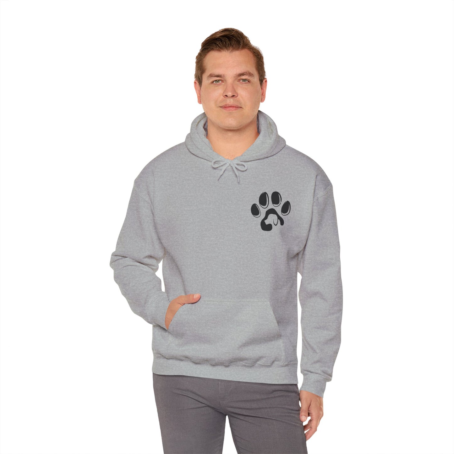 A cozy hoodie designed for dog lovers, featuring a kangaroo pouch pocket.
