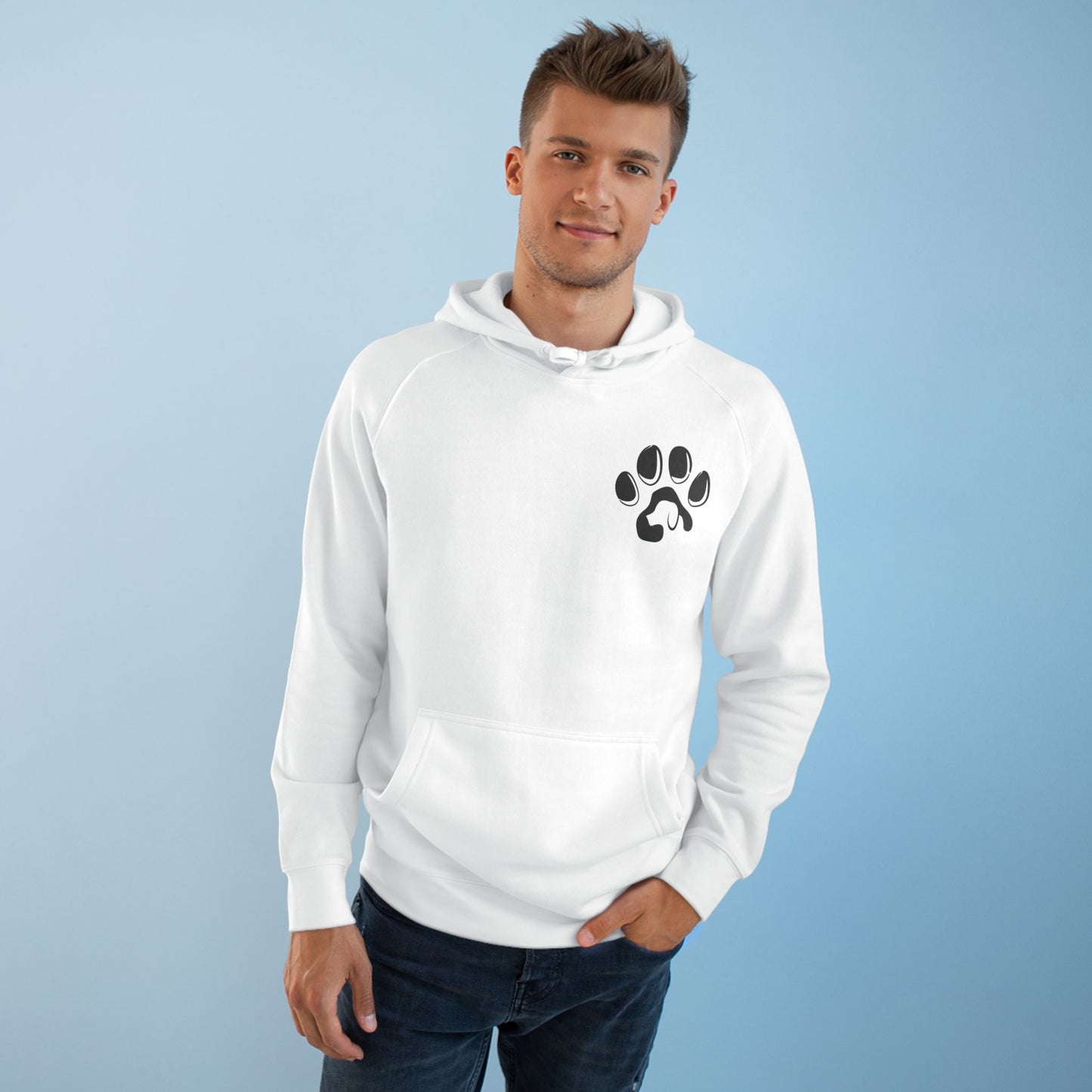 Cute Dog Lover Unisex Hoodie, Animal Paw Print Sweatshirt, Pet Gift, Animal Rights Apparel, Gift for Dog Mom, Vintage Dog Art