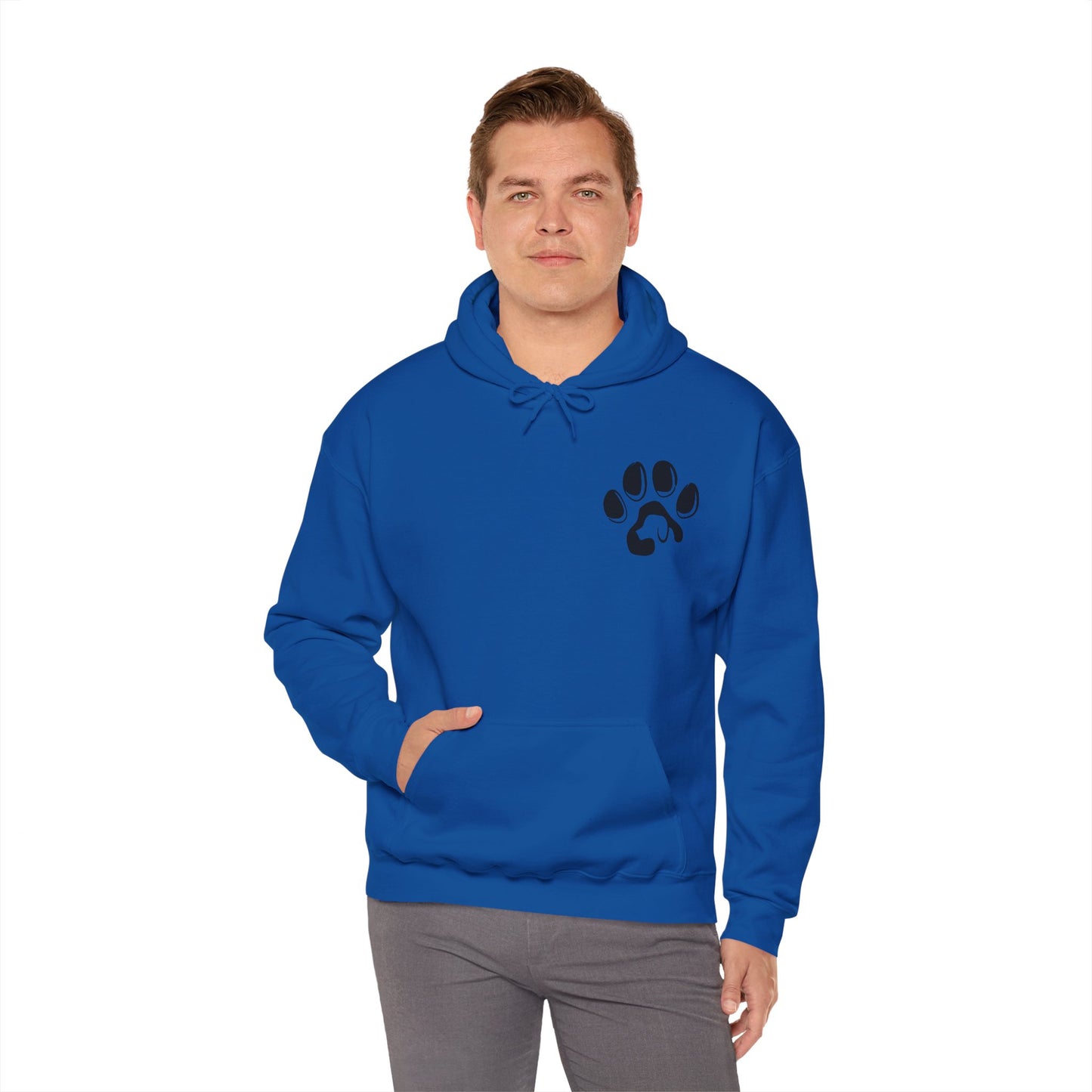 A cozy hoodie designed for dog lovers, featuring a kangaroo pouch pocket.