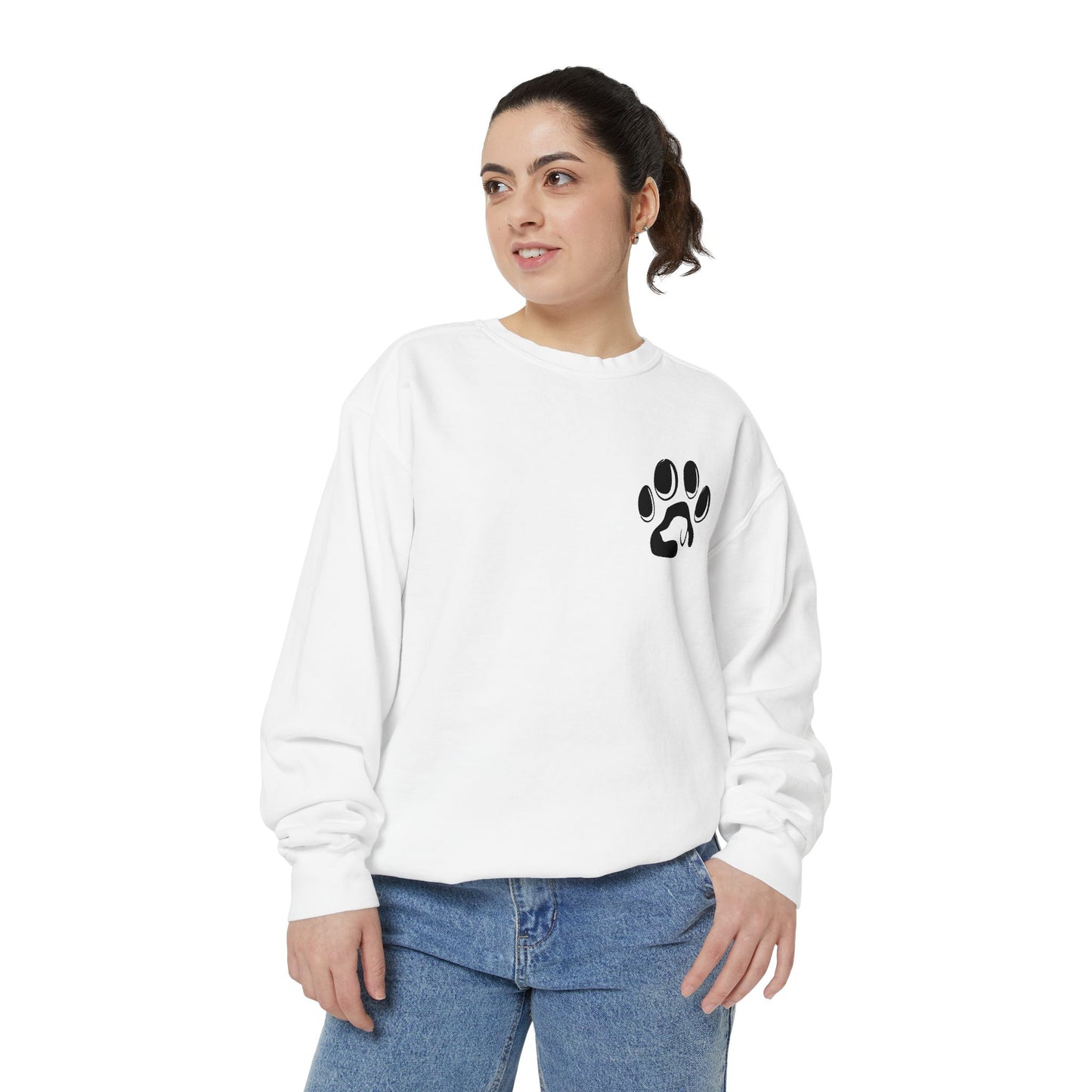 Paw Print Cozy Sweatshirt - Ideal for Pet Lovers, Casual Wear, Gifts, Animal Lovers, Fall Fashion