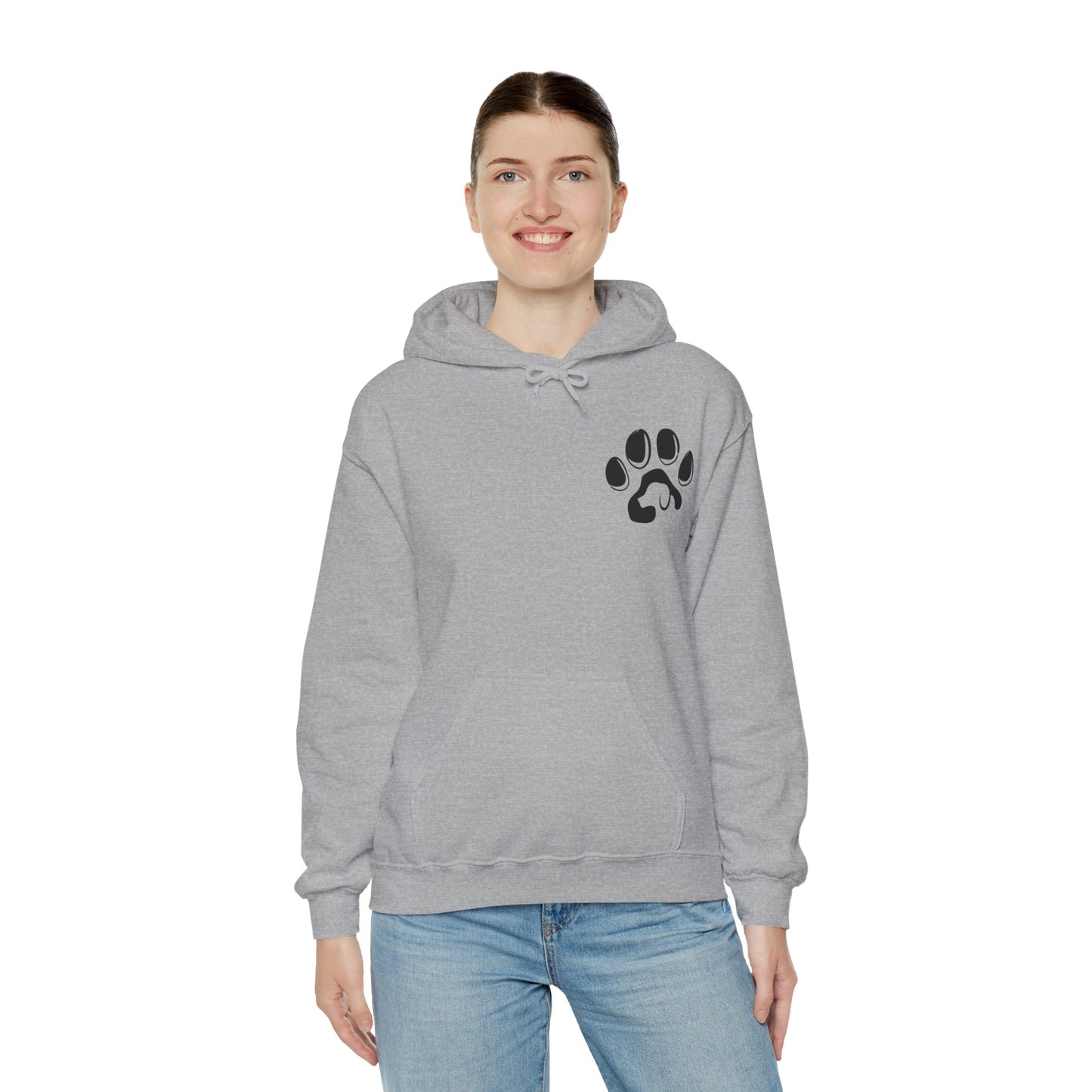 A cozy hoodie designed for dog lovers, featuring a kangaroo pouch pocket.
