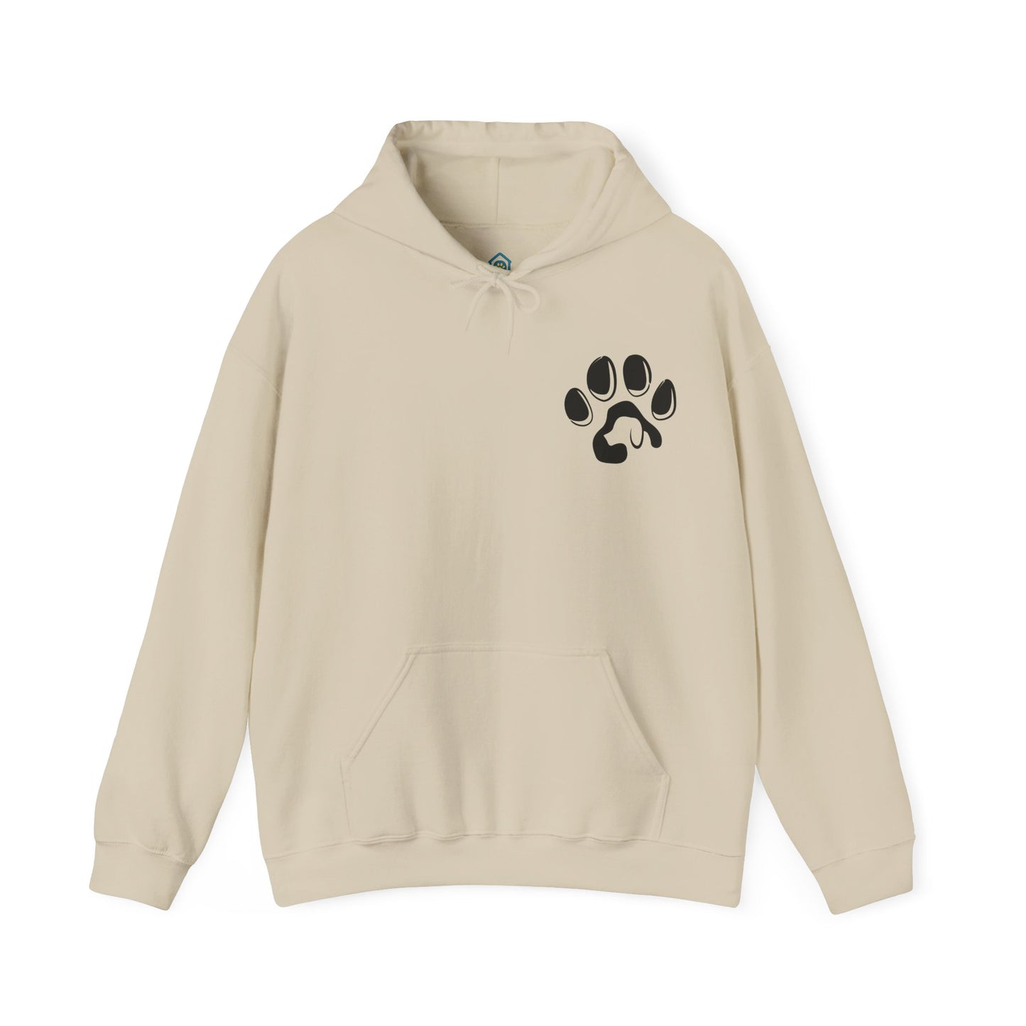 A cozy hoodie designed for dog lovers, featuring a kangaroo pouch pocket.