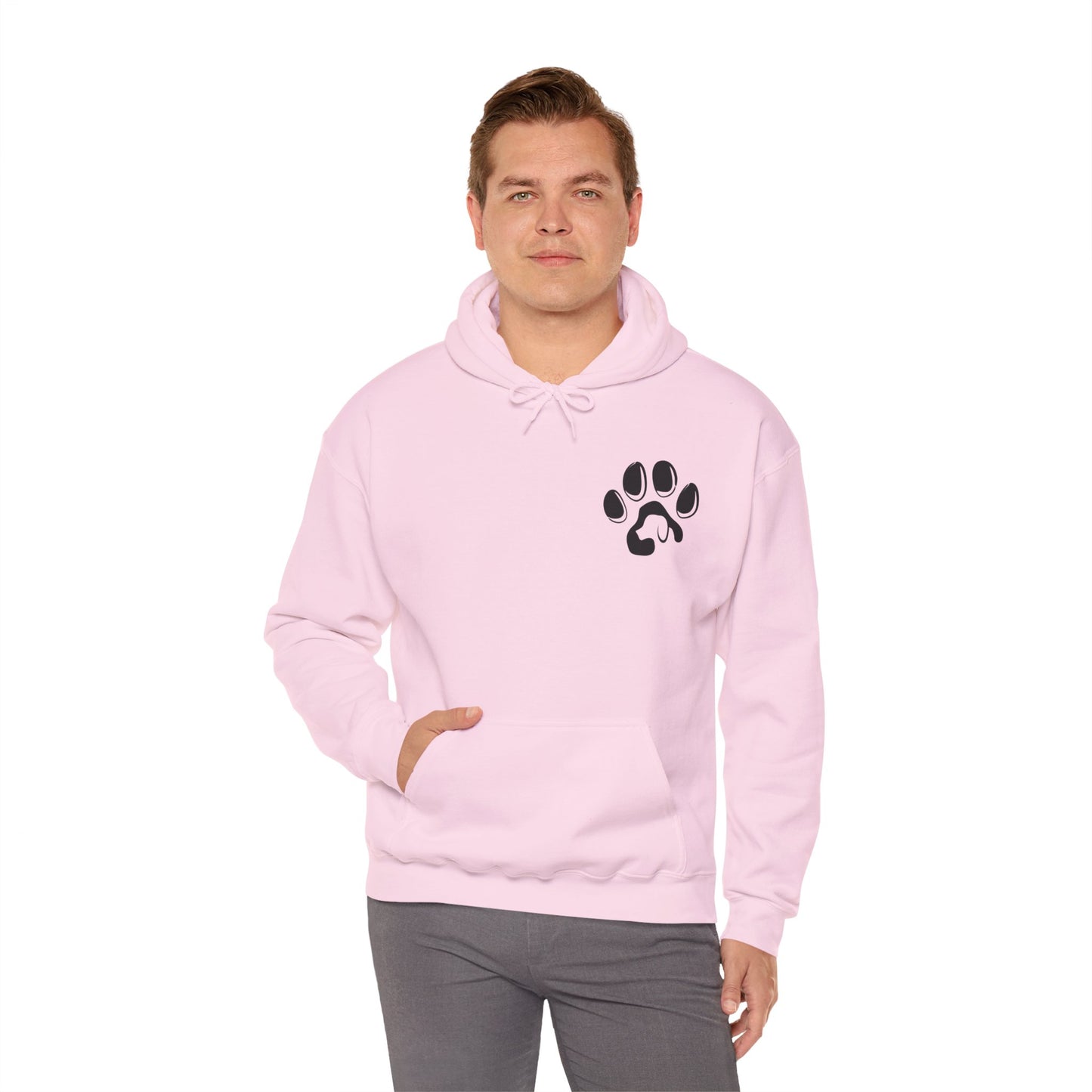A cozy hoodie designed for dog lovers, featuring a kangaroo pouch pocket.