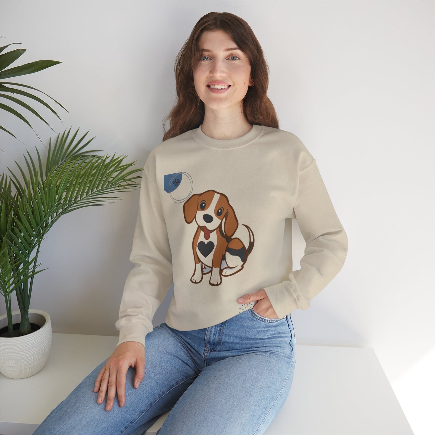 Adorable Dog-Themed Crewneck Sweatshirt, Pet Lover Gift, Cozy Sweatshirt for Dog Owners, Cute Pet Apparel, Perfect for Birthdays