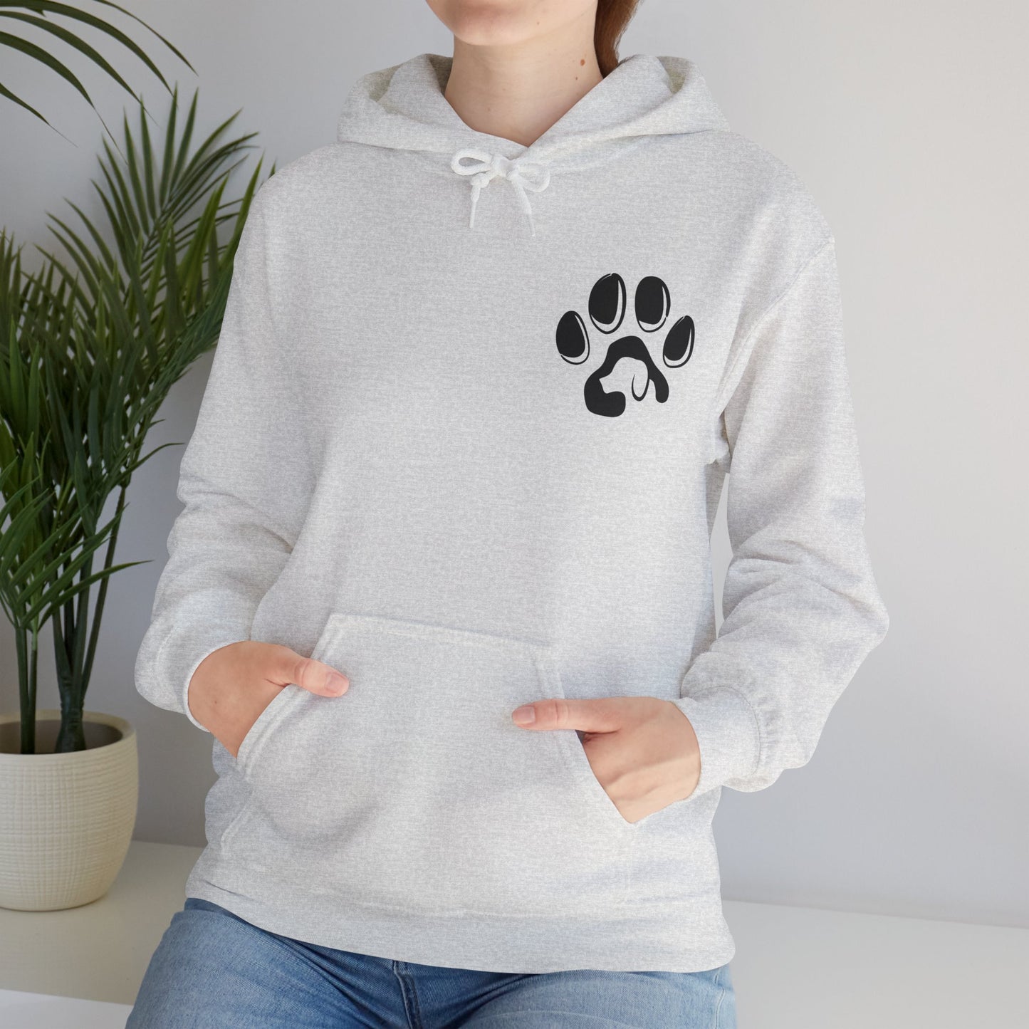 A cozy hoodie designed for dog lovers, featuring a kangaroo pouch pocket.