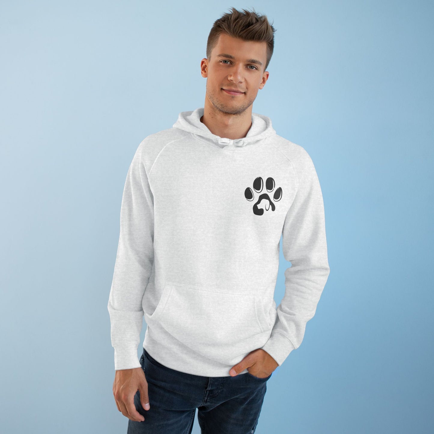 Cute Dog Lover Unisex Hoodie, Animal Paw Print Sweatshirt, Pet Gift, Animal Rights Apparel, Gift for Dog Mom, Vintage Dog Art